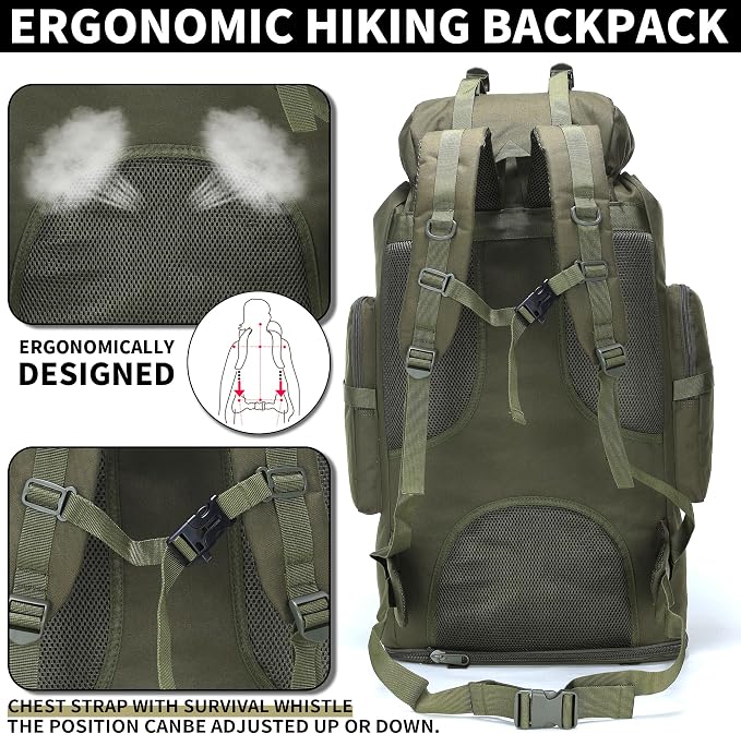 Hiking Backpack for Men 70L/100L Camping Backpack Military Rucksack Molle 3 - Image 5