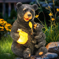 GIGALUMI Solar Garden Statues Bears 9", Loving Black Bear Decor, Yard by GIGALUMI