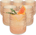 Kate Aspen Rose Gold Cups Pink Hobnail Beaded Drinking Glasses Set of 6-10 oz by KateAspen