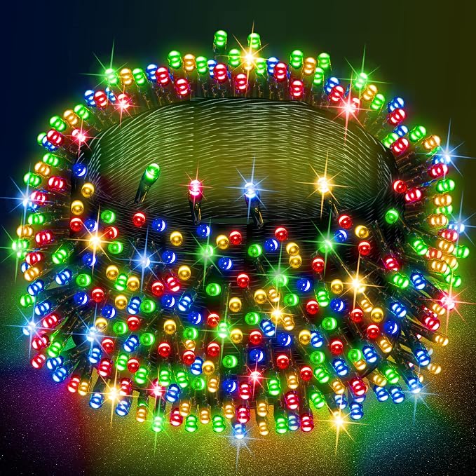 Dazzle Bright Multi-Colored Christmas String Lights, 82ft 1000 LED Waterproof by DazzleBright