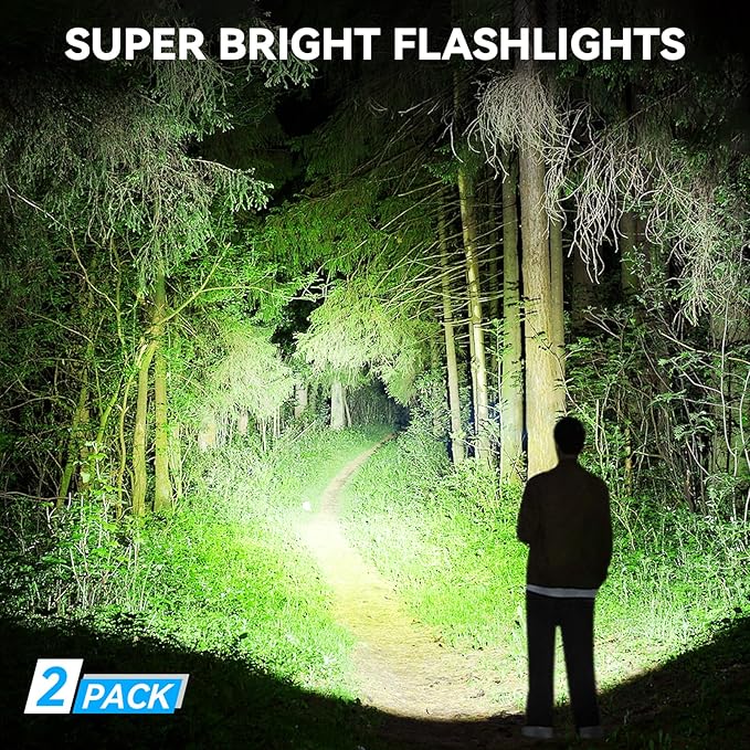 Kmivo Flashlight Rechargeable LED High Lumens, 000 Lumens Super Bright Flash - Image 2