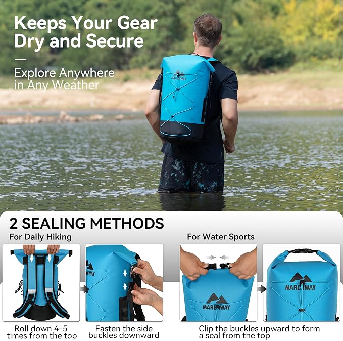 MARCHWAY Floating Roll Top Dry Bag, Flexible Lightweight TPU Waterproof - Image 3