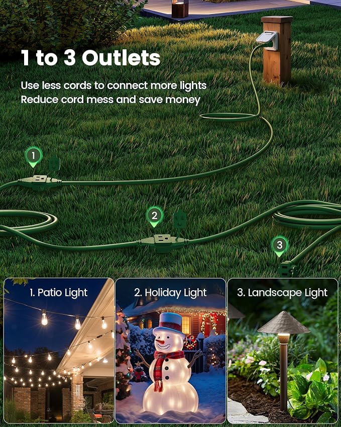 SURAIELEC 25 FT Outdoor Extension Cord - Image 3