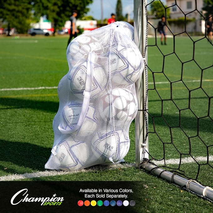 Champion Sports Mesh Equipment Bag – Heavy-Duty Nylon Drawstring Bag - Image 6