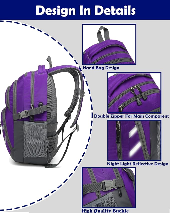 ProEtrade Backpack Bookbag for College Laptop Travel, Fit Laptop Up to 15.6 inch - Image 3