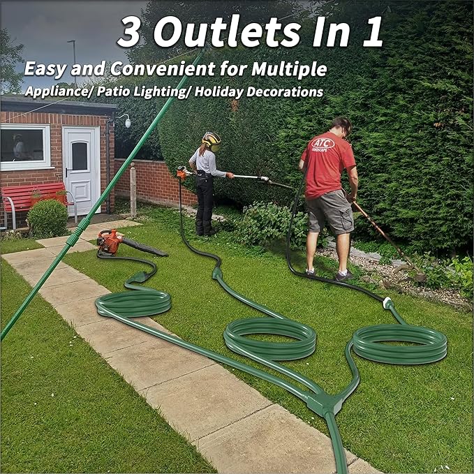 PlugSaf 1 to 3 Splitter Outdoor Extension Cord - Image 3
