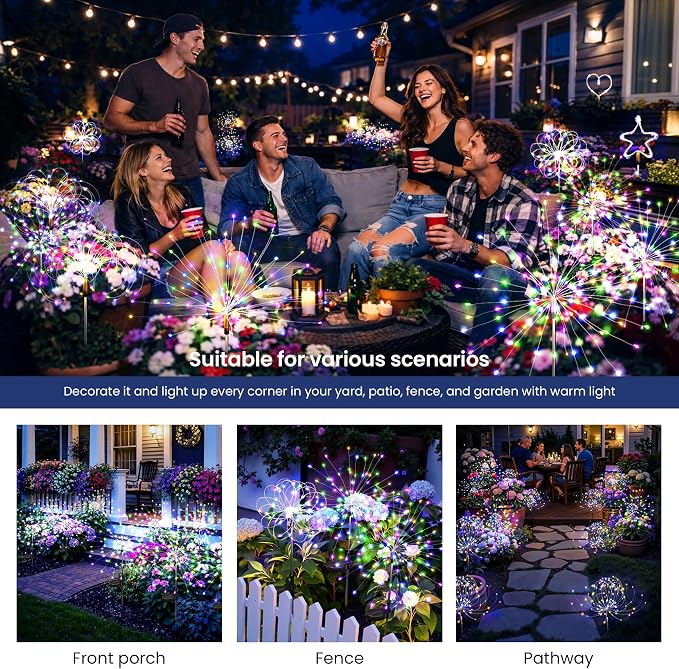 Solar Lights Outdoor, 120LED 8pack Fairy Garden Lights Decor - Image 8