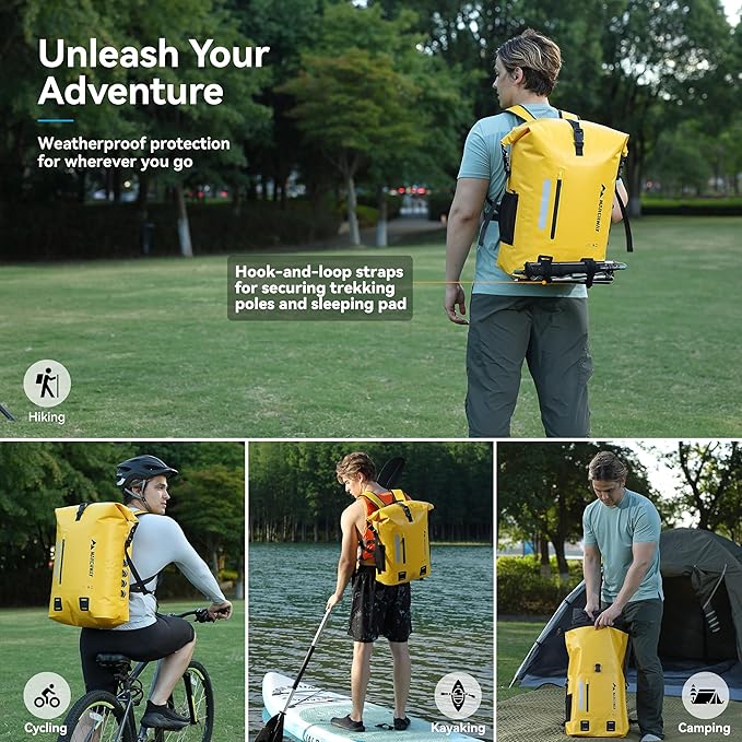 MARCHWAY Roll Top Waterproof Backpack, Floating Dry Bag 20L/30L/45L - Image 6