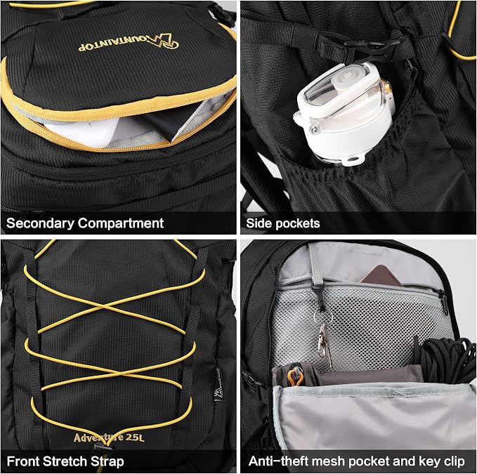 MOUNTAINTOP Hiking Backpack, 25L Camping Backpack, Men Women Hiking Daypack - Image 5