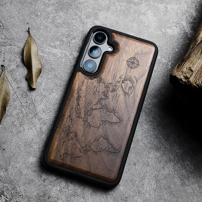 Carveit Wood Case for Galaxy S24 Plus Case Shockproof Protective Cover Unique - Image 4