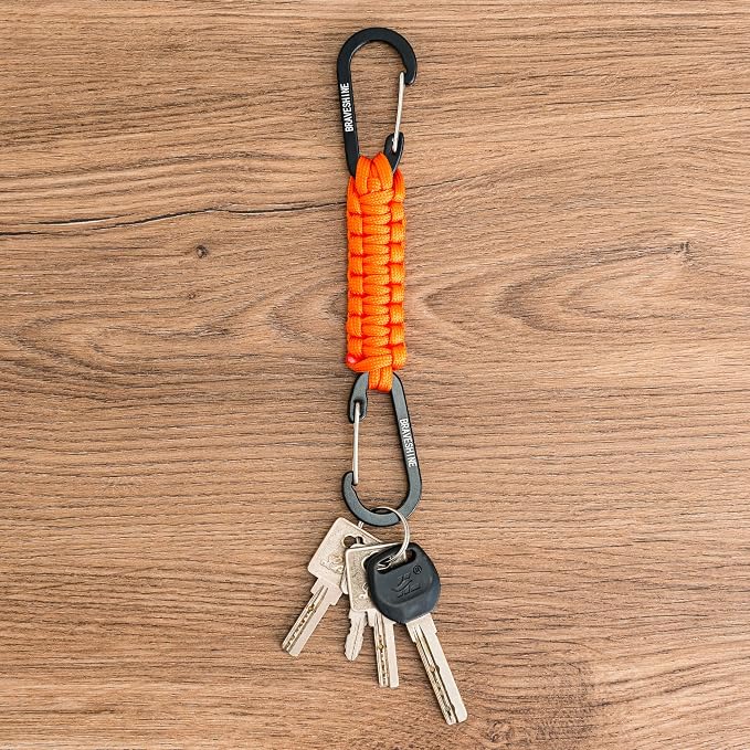 BRAVESHINE Paracord Keychain Carabiner Clip, D Ring Lanyard Hanger Stroller Hook - Image 7