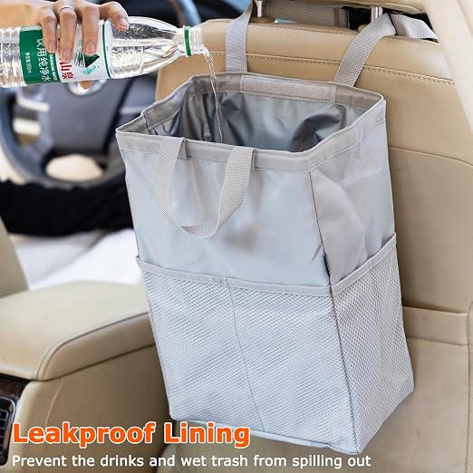 Ginsco New Leak-Proof Travel Car Trash Bag, 3.5 Gallons Large Capacity Hanging - Image 2
