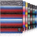 Hydration Nation Authentic Large Handwoven Mexican Striped Throw Blanket by ZulayKitchen