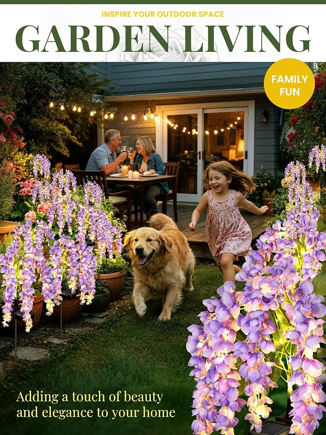 GIGALUMI Solar Lights Outdoor for Garden Decor, 3 Pack Solar Flower Lights - Image 9