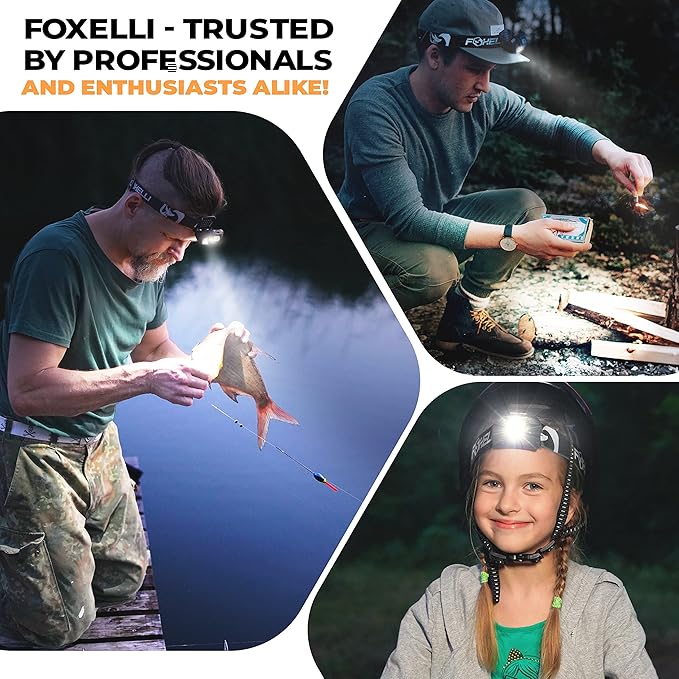 Foxelli USB-C Rechargeable LED Headlamp – Super Bright, Lightweight Head Lamp - Image 6