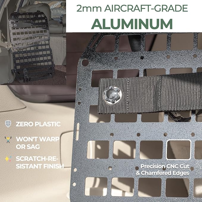 Metal Molle Panel for Vehicles & Trucks Seat Back – Premium 2mm Aluminum Alloy - Image 2