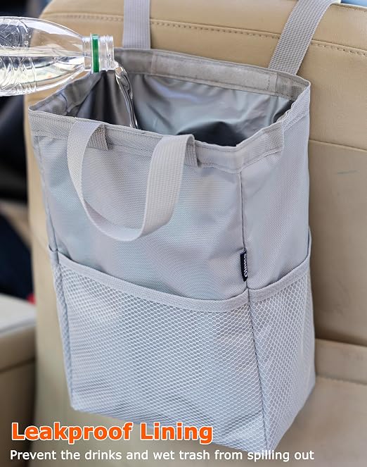 Ginsco New Leak-Proof Travel Trash Bag, Hanging Car Trash Can - Image 2