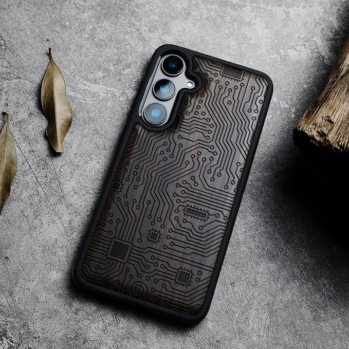 Carveit Wood Case for Galaxy S24 Plus Case Shockproof Protective Cover Unique - Image 4
