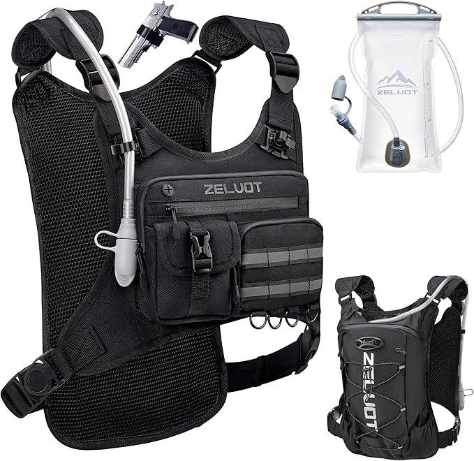 Zelvot Running Vest with 2L Water Bladder, 12L Hydration Backpack with Gear by Zelvot