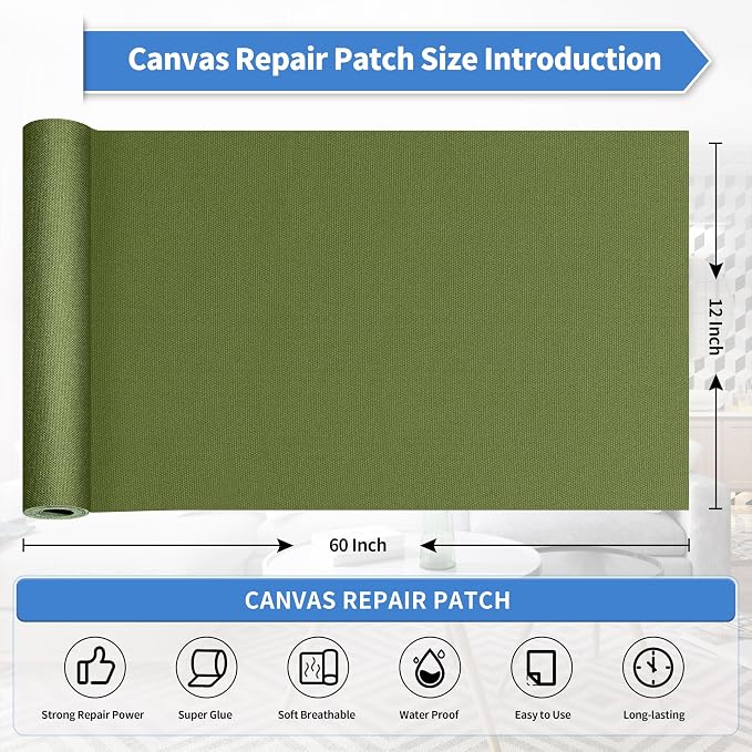 KING MOUNTAIN Canvas Repair Tape, Outdoor Gear Patch, 12×60 Inches, Waterproof - Image 4