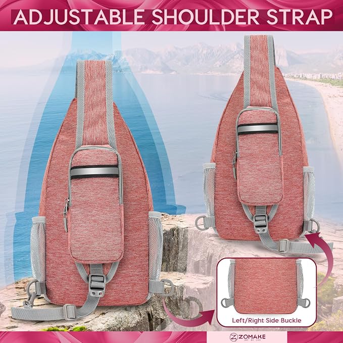 ZOMAKE Sling Bag, Small Crossbody Sling Backpack, Water Resistant Shoulder - Image 7