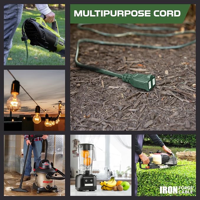 Iron Forge Cable 2 Prong Outdoor Extension Cord 10 ft - Image 5