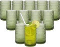 Vintage Hobnail Drinking Glasses Set of 12, 16 oz Large Capacity Embossed Green by Unknown