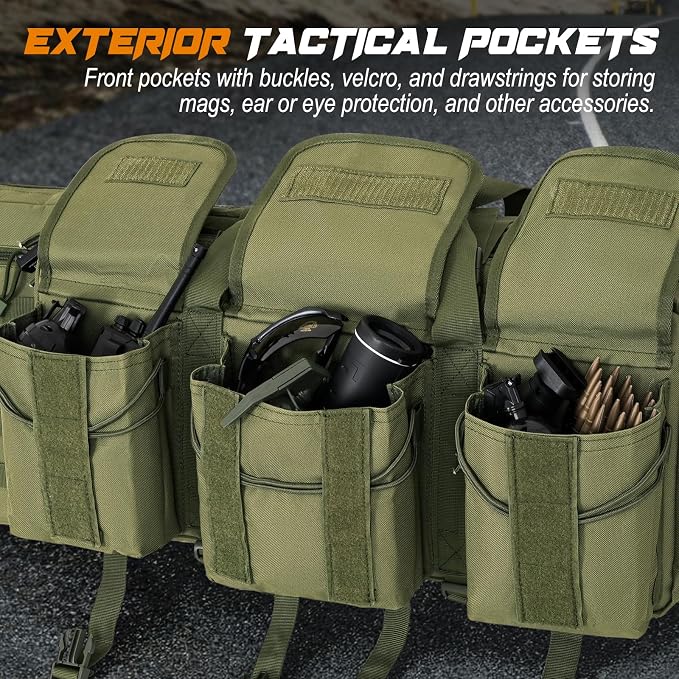 DULCE DOM 36 42 48 Inch Double Rifle Case, Tactical Soft Padded Backpack - Image 4