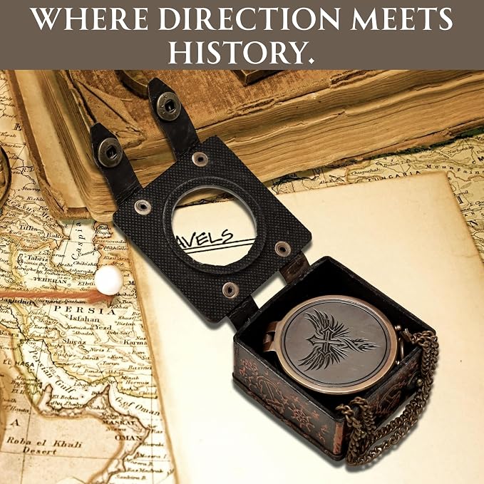 Handmade Brass Antique Compass - Image 6