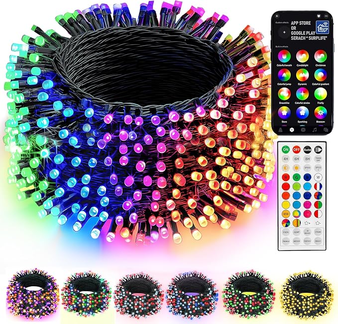 Dazzle Bright Smart Christmas String Lights, 98FT 300 LED RGB Color Changing by DazzleBright