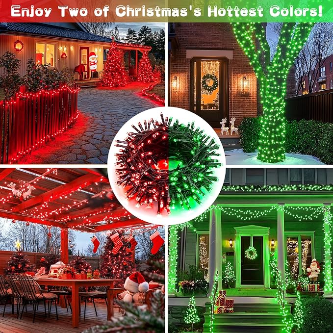 JMEXSUSS 2 Pack Solar String Lights Outdoor Waterproof, Total 66 FT 200 LED - Image 6