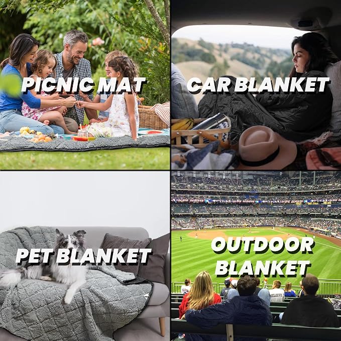 Waterproof Outdoor Blanket 82”X 55” Packable, Stadium Blankets - Image 7