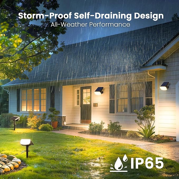 Solar Lights Outdoor Waterproof IP65, Super Bright LED, 3000K 2 Lighting Modes - Image 6