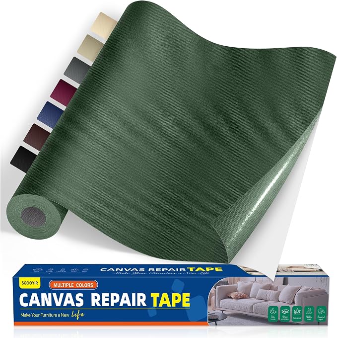 Self-Adhesive Canvas Repair Tape, Fabric Patch Repairs Kit by Sgooyir