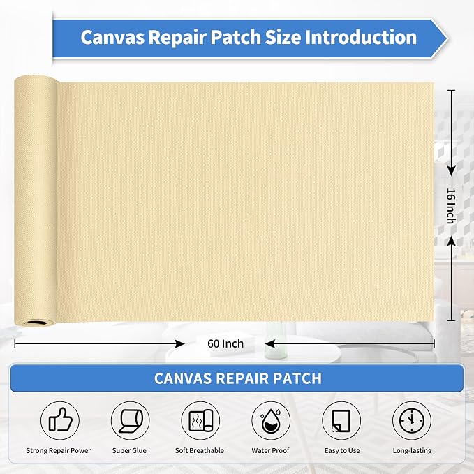KING MOUNTAIN Canvas Repair Patch 16×60 Inch Self-Adhesive Waterproof Fabric - Image 4