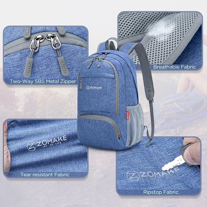 ZOMAKE Ultra Lightweight Packable Backpack 20L, Small Foldable Backpacks Hiking - Image 4