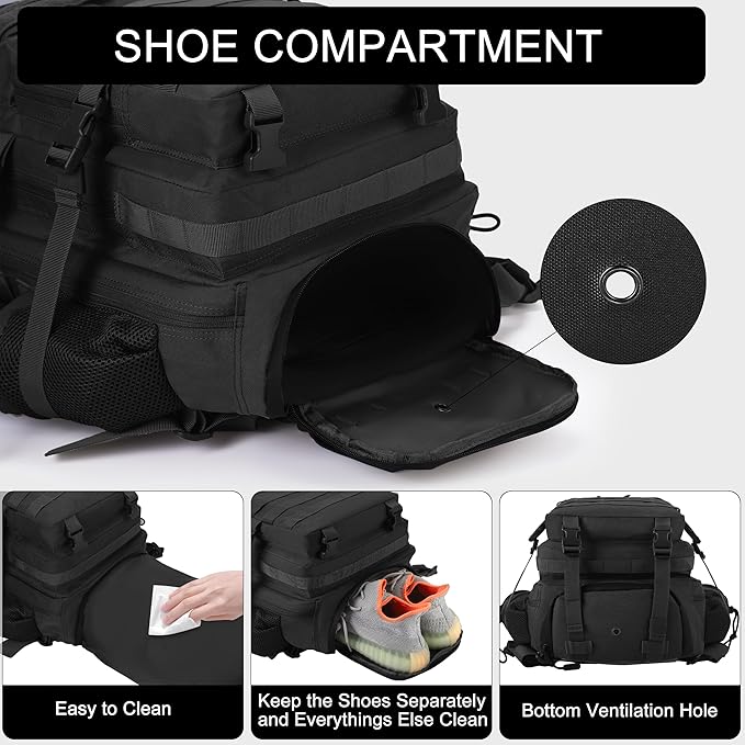 LHI Military Tactical Backpack for Men and Women 45L Army 3 Days Assault Pack - Image 2