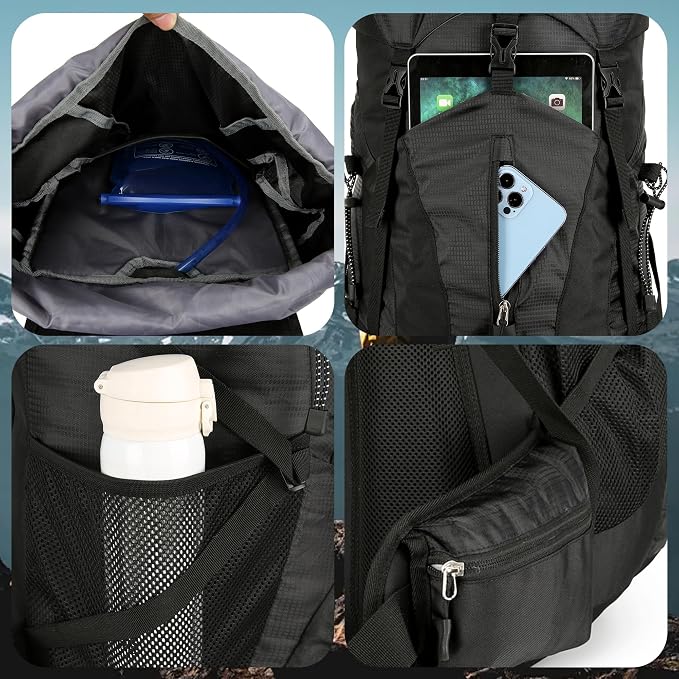75L Hiking Backpack with Rain Cover Waterproof Camping Backpack Shoes Warehouse - Image 4