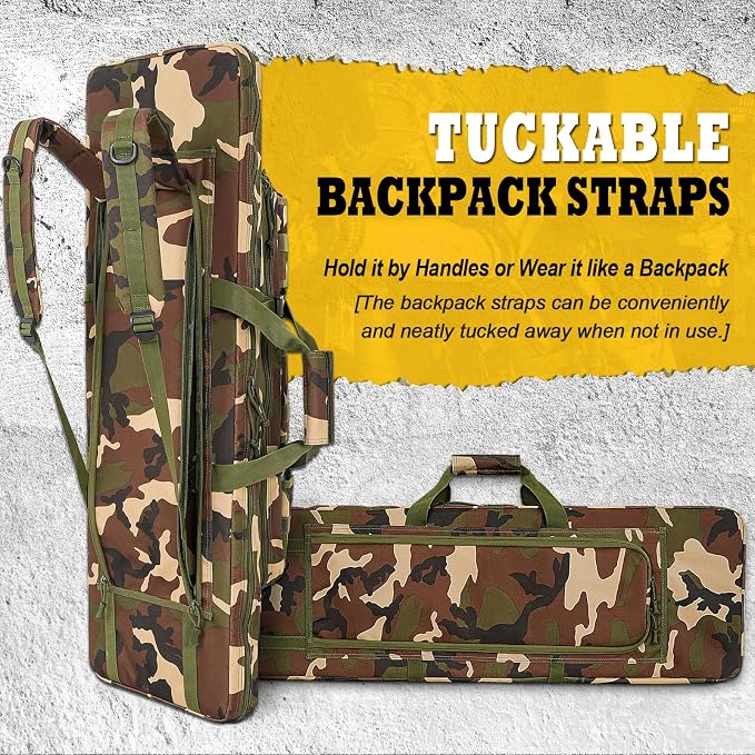 DULCE DOM 36 42 48 Inch Double Rifle Case, Tactical Soft Padded Backpack - Image 6