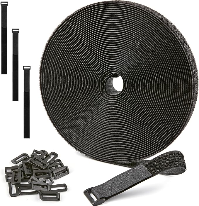 1" x 40ft Nylon Hook and Loop Cable Straps Roll by NBTORCH