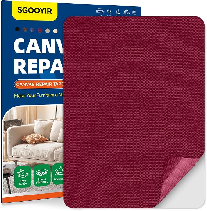 Self-Adhesive Canvas Repair Tape, 8.3" x 11" Waterproof Canvas Repair Patch by Sgooyir