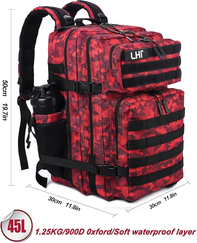 LHI Military Tactical Backpack for Men Molle Daypack 45L Army 3 Days Assault - Image 2