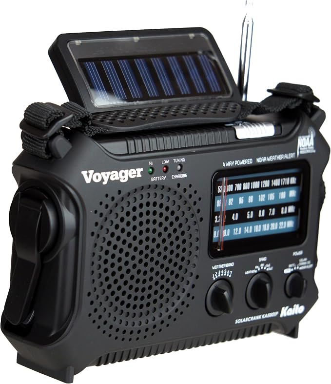 Kaito KA500IP-BLK Voyager Solar/Dynamo AM/FM/SW NOAA Weather Radio - Image 4