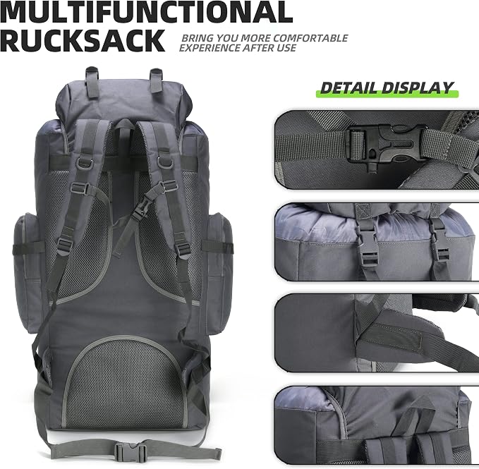King'sGuard 100L Camping Hiking Backpack Molle Rucksack Military Camping - Image 4