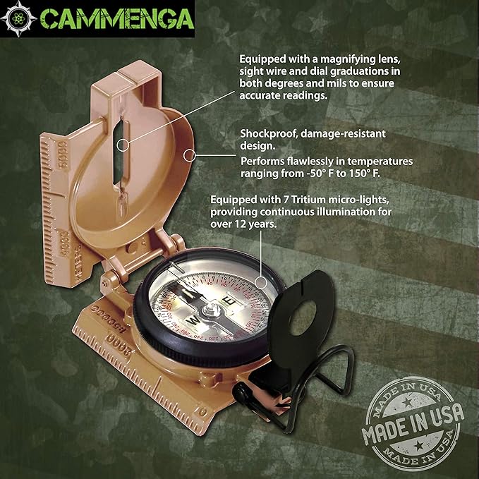 Cammenga Official US Military Tritium Lensatic Compass, Accurate Waterproof - Image 4