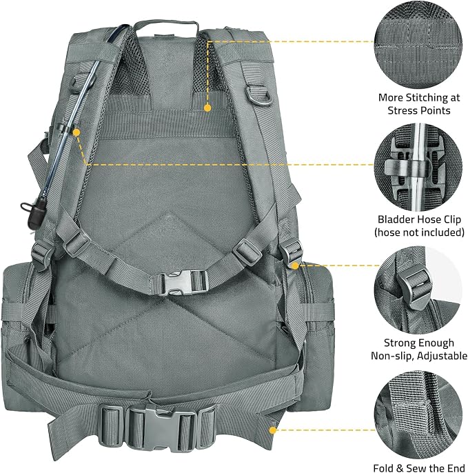 CVLIFE Tactical Backpack Military Army Rucksack 60L Large Assault Pack - Image 4