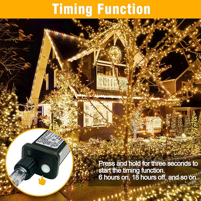 210 LEDs Warm White LED String Lights – 70FT Transparent Wire, Waterproof & - Image 4
