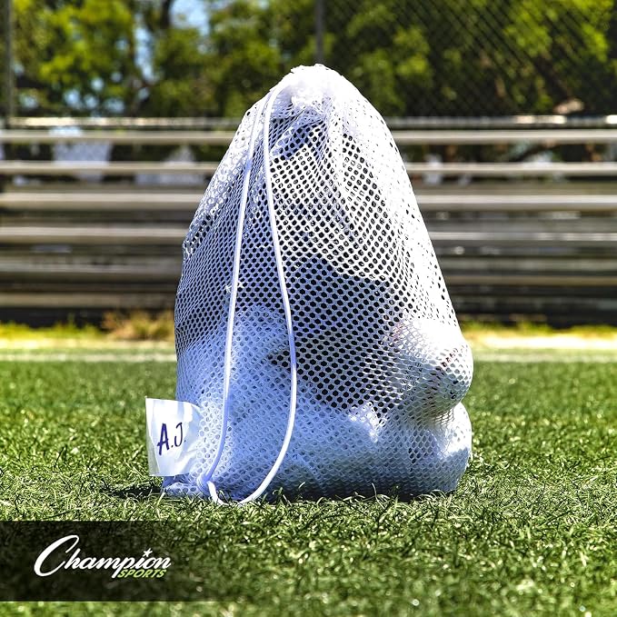 Champion Sports Mesh Equipment Bag – Heavy-Duty Nylon Drawstring Bag - Image 9