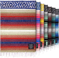 Hydration Nation Authentic Large Handwoven Mexican Striped Throw Blanket by ZulayKitchen