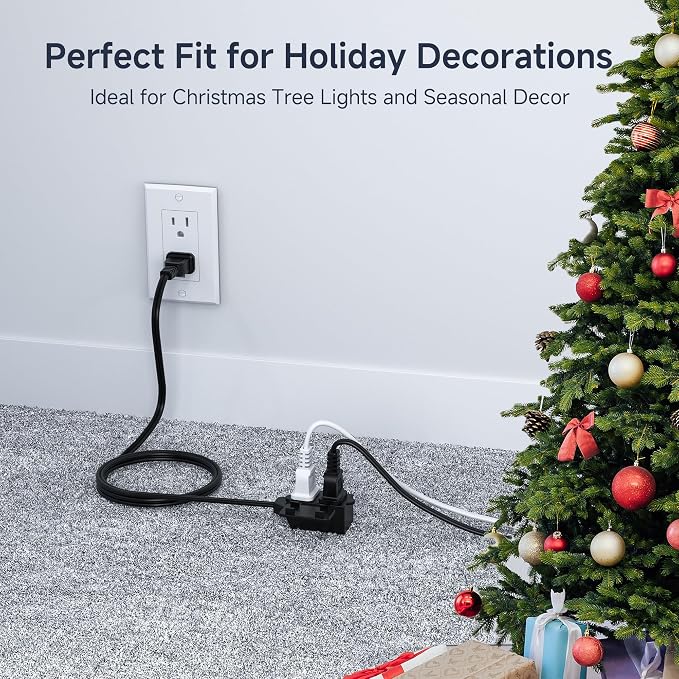 Cable Matters 2-Pack 16 AWG 2 Prong Short Extension Cord 3 ft, 13A 3-Outlet - Image 7